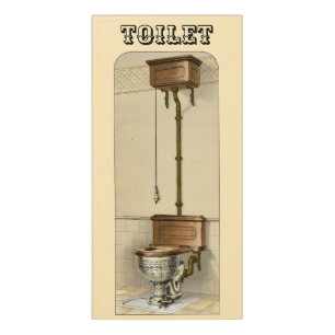Vintage Victorian Era 1888 Toilet Door Sign