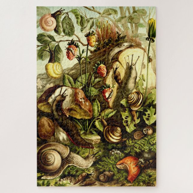 Vintage Victorian Era 1890 Snails Jigsaw Puzzle (Vertical)