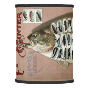 Vintage Victorian Era 50 Fish Lamp Shade