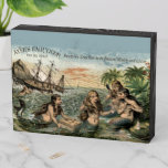 Vintage Victorian Era Ad with Mermaids Wooden Box Sign