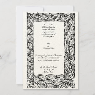 Vintage Victorian Era Art Nouveau Floral Frame Invitation