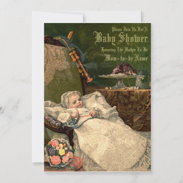 Vintage Victorian Era Baby Shower Template (Front)
