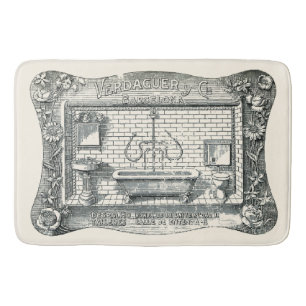 Vintage Victorian Era Bathroom Fixtures Ad Bath Mat