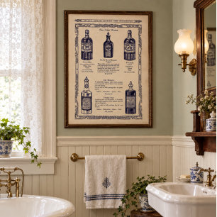 Vintage Victorian Era Beauty Parlor Toilet Water Poster