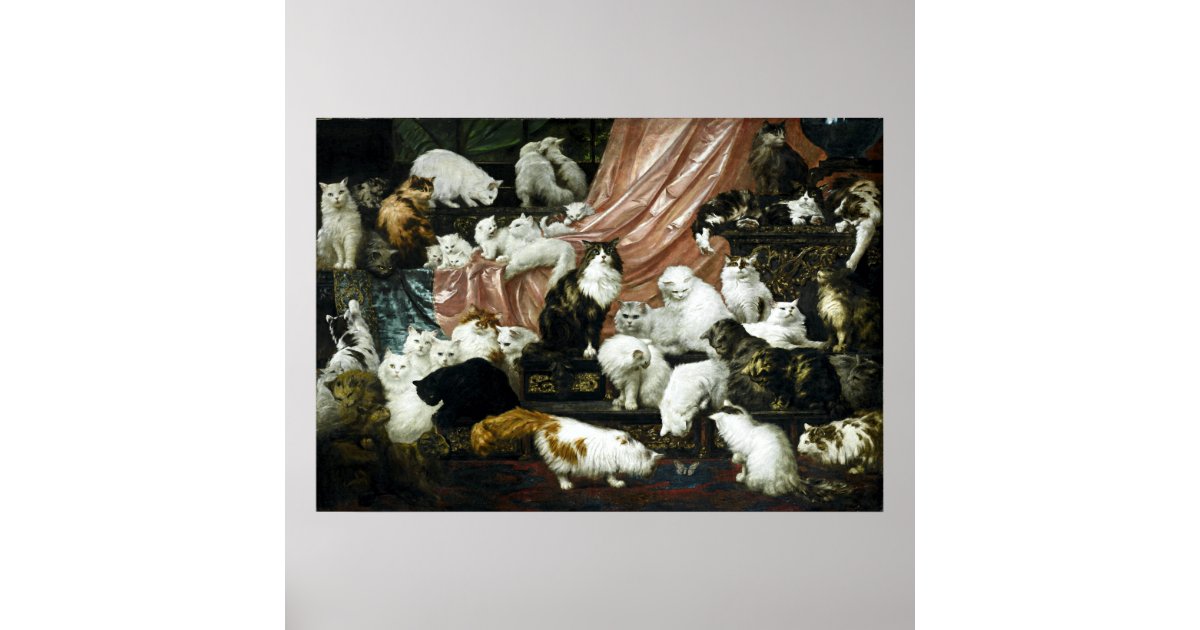 Vintage Victorian Era Cats Poster Zazzle