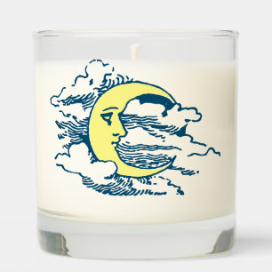 Vintage Victorian Era Crescent Moon Face Scented Candle