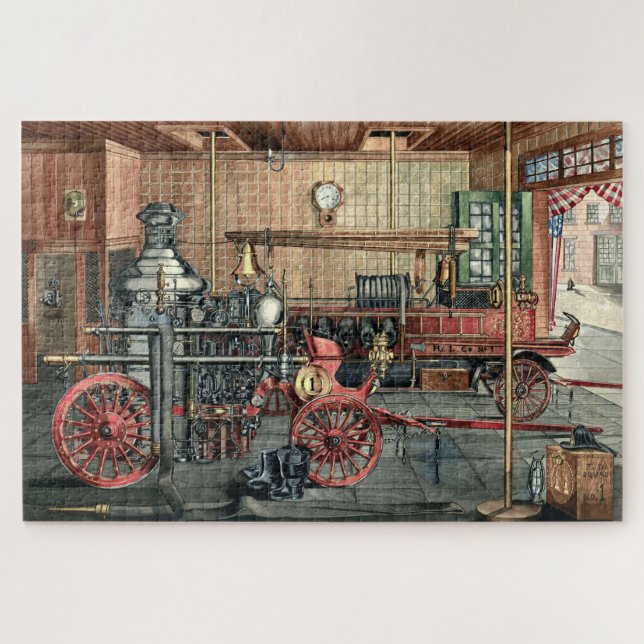 Vintage Victorian Era Fire Station  Jigsaw Puzzle (Horizontal)