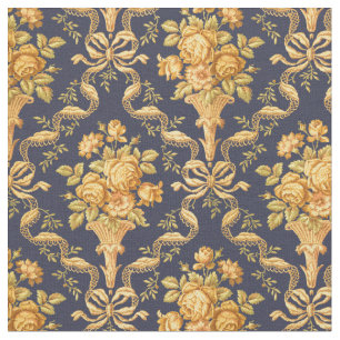 Vintage Victorian Era Floral Brocade Pattern Fabric