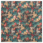 Vintage Victorian Era Floral Chintz Fabric