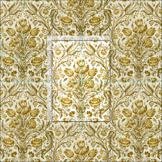 Vintage Victorian Era Floral Pattern Fabric | Zazzle