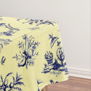 Vintage Victorian Era French Chinoiserie Pattern Tablecloth