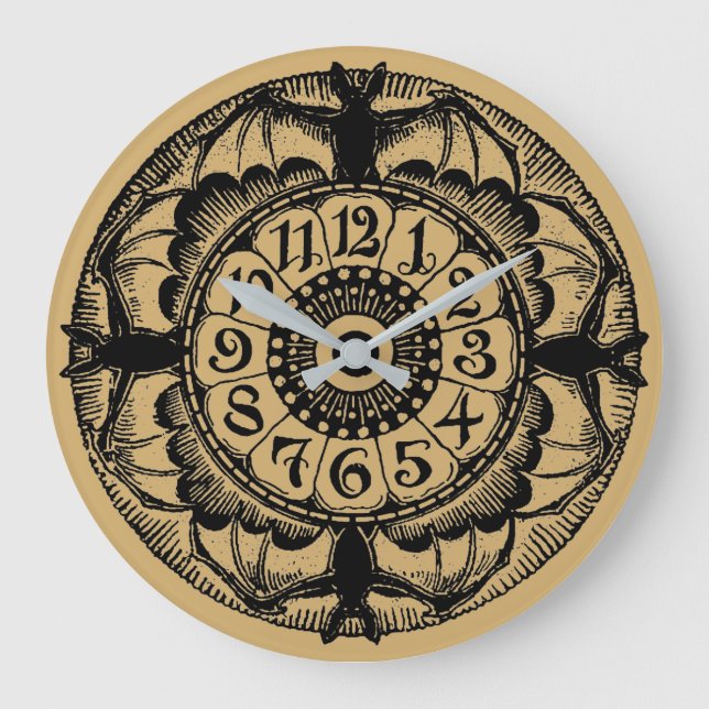 Vintage Victorian Era Gothic Bat Large Clock (Front)