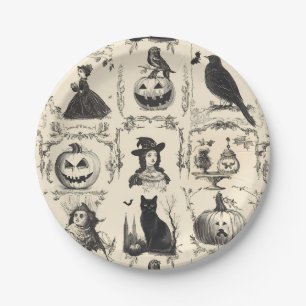 Vintage Victorian Era Halloween Paper Plates