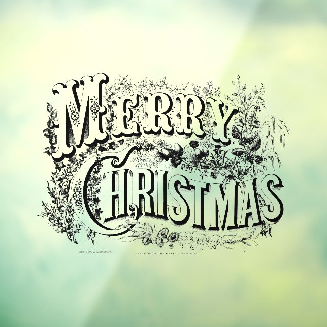 Vintage Victorian Era Merry Christmas Window Cling (Sheet 3)