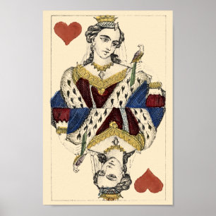 Vintage Victorian Era Queen Of Hearts Poster