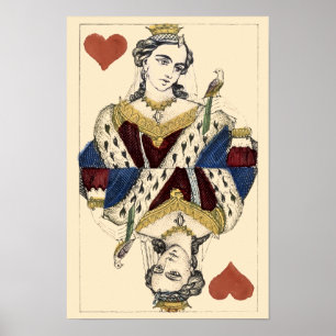 Vintage Victorian Era Queen Of Hearts Poster