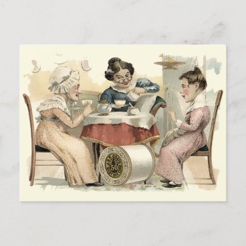 Vintage Victorian Era Tea Party Ad Postcard