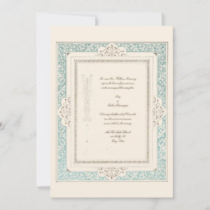 Vintage Victorian Era Walter Crane Border Wedding Invitation