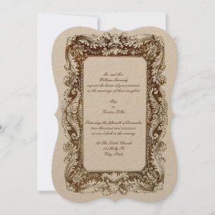 Vintage Victorian Era Wedding Invitations Template