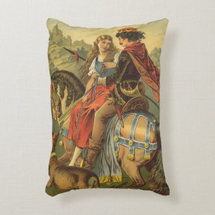 Vintage Victorian Fairy Tale, Brother and Sister Accent Pillow