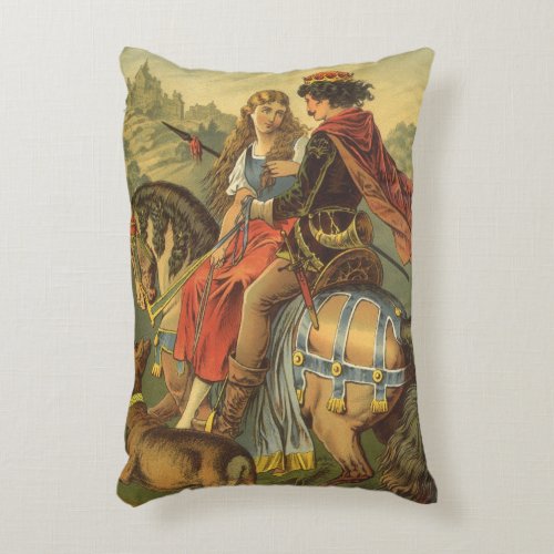 Vintage Victorian Fairy Tale Brother and Sister Accent Pillow