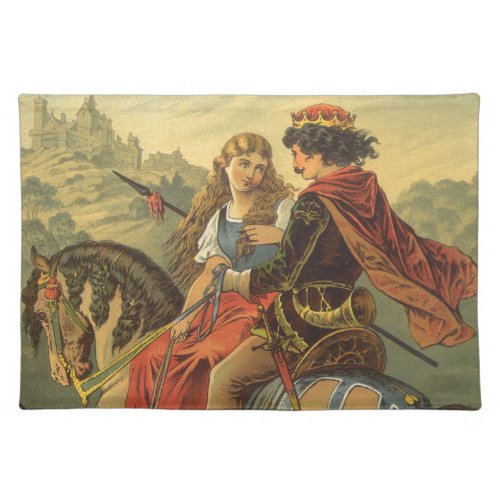 Vintage Victorian Fairy Tale Brother and Sister Cloth Placemat