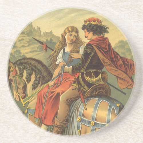Vintage Victorian Fairy Tale Brother and Sister Coaster
