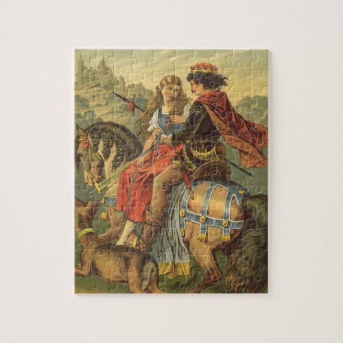 Vintage Victorian Fairy Tale Brother and Sister Jigsaw Puzzle