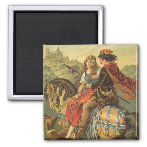 Vintage Victorian Fairy Tale Brother and Sister Magnet