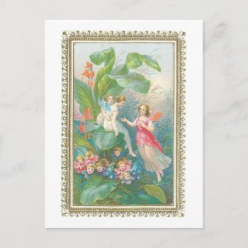 Vintage Victorian Fantasy Fairies Postcard by fantasyworld at Zazzle