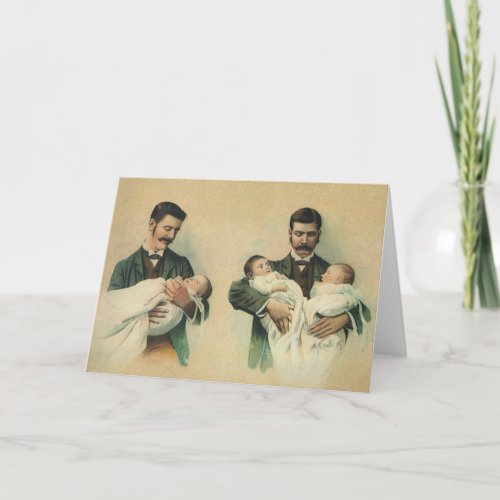 Vintage Victorian Fathers Day Its Triplets Card