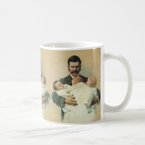 Vintage Victorian Fathers Day Its Triplets Coffee Mug