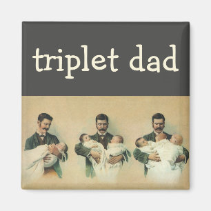 Vintage Victorian Father's Day, It's Triplets! Magnet