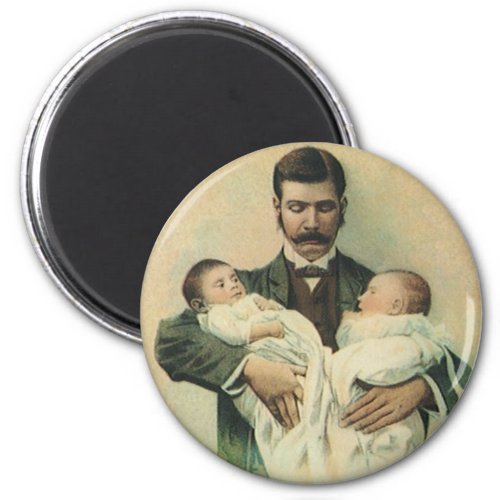 Vintage Victorian Fathers Day Its Triplets Magnet