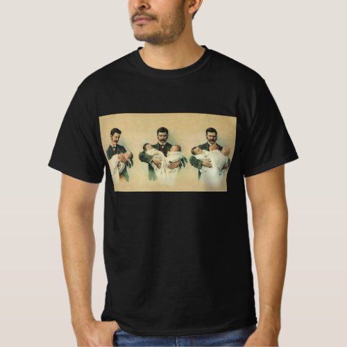 Vintage Victorian Fathers Day Its Triplets T_Shirt
