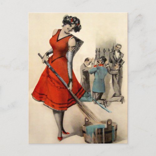 Vintage Victorian Female Krampus Postcard