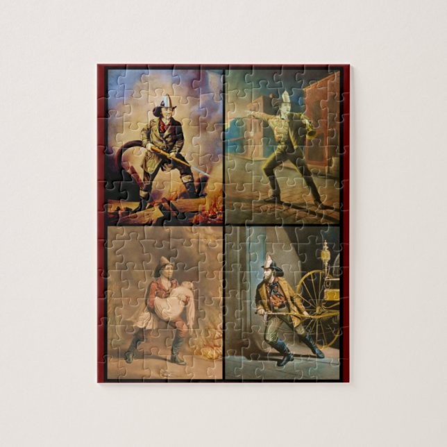 Vintage Victorian Firefighters Jigsaw Puzzle (Vertical)