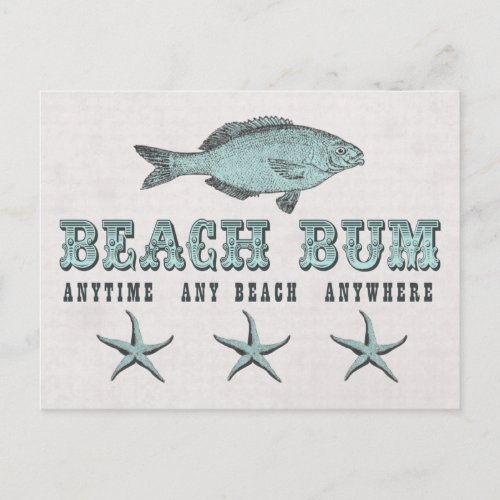 Vintage Victorian Fish and Starfish Beach Bum Postcard
