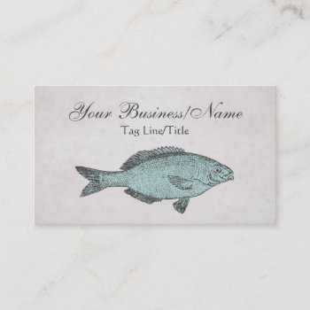 Vintage Victorian Fish Business Card by TheBeachBum at Zazzle
