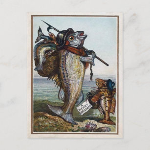 Vintage Victorian Fish Postcard