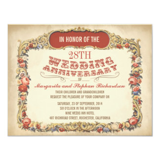 vintage victorian floral anniversary invitations