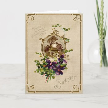 Vintage Victorian Floral Birthday Day Card by Vintage_Gifts at Zazzle