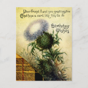 Vintage Victorian Floral Birthday Postcard. Postcard