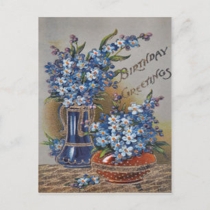 Vintage Victorian Floral Birthday Postcard. Postcard