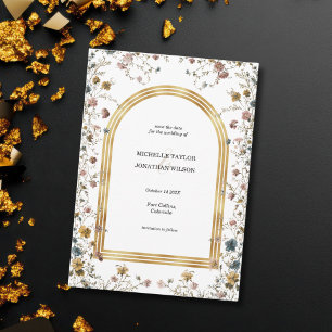 Vintage Victorian Floral Botanical Save the Date Invitation