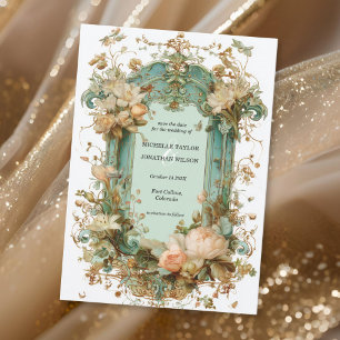 Vintage Victorian Floral Botanical Save the Date Invitation
