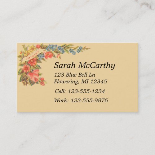 Vintage Victorian Floral Business Card
