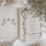 Vintage Victorian Floral Ornaments Wedding Foil Invitation<br><div class="desc">Foil Vintage Victorian wedding invitations in a floral, romantic, and whimsical design. Victorian flourishes complement classic art deco fonts. Please enter your custom information, and you're done. If you wish to change the design further, click the blue "Customize It" button. Thank you so much for considering my design for your...</div>