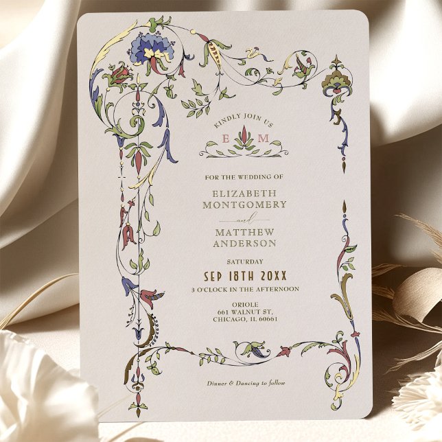 vintage floral invitation template