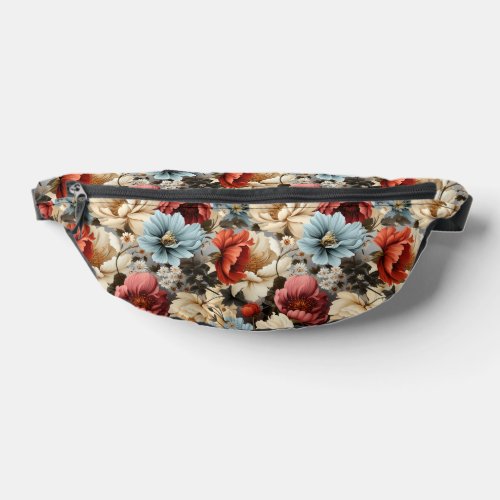 Vintage victorian floral pattern fanny pack